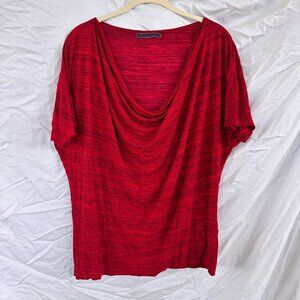 Velvet by Graham & Spencer - Red Drape Neck Blouse - Size L